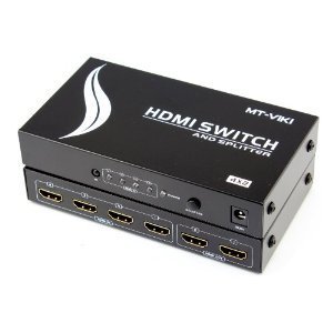 MtViki 迈拓维矩 MT-HD4-2 HDMI切换器分配器 4进2出带遥控，支持1.4版3D，高清视听的简单解决方案